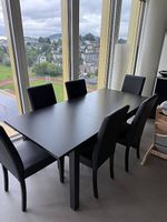 Tisch Esszimmer inkl. 6 Stühle Schwarz