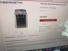 neue Eiswürfel Maschine 20kg in tag 1,8kg Speicher1cm Würfel
