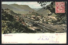 AK Bellinzona, Blick auf den Bahnhof