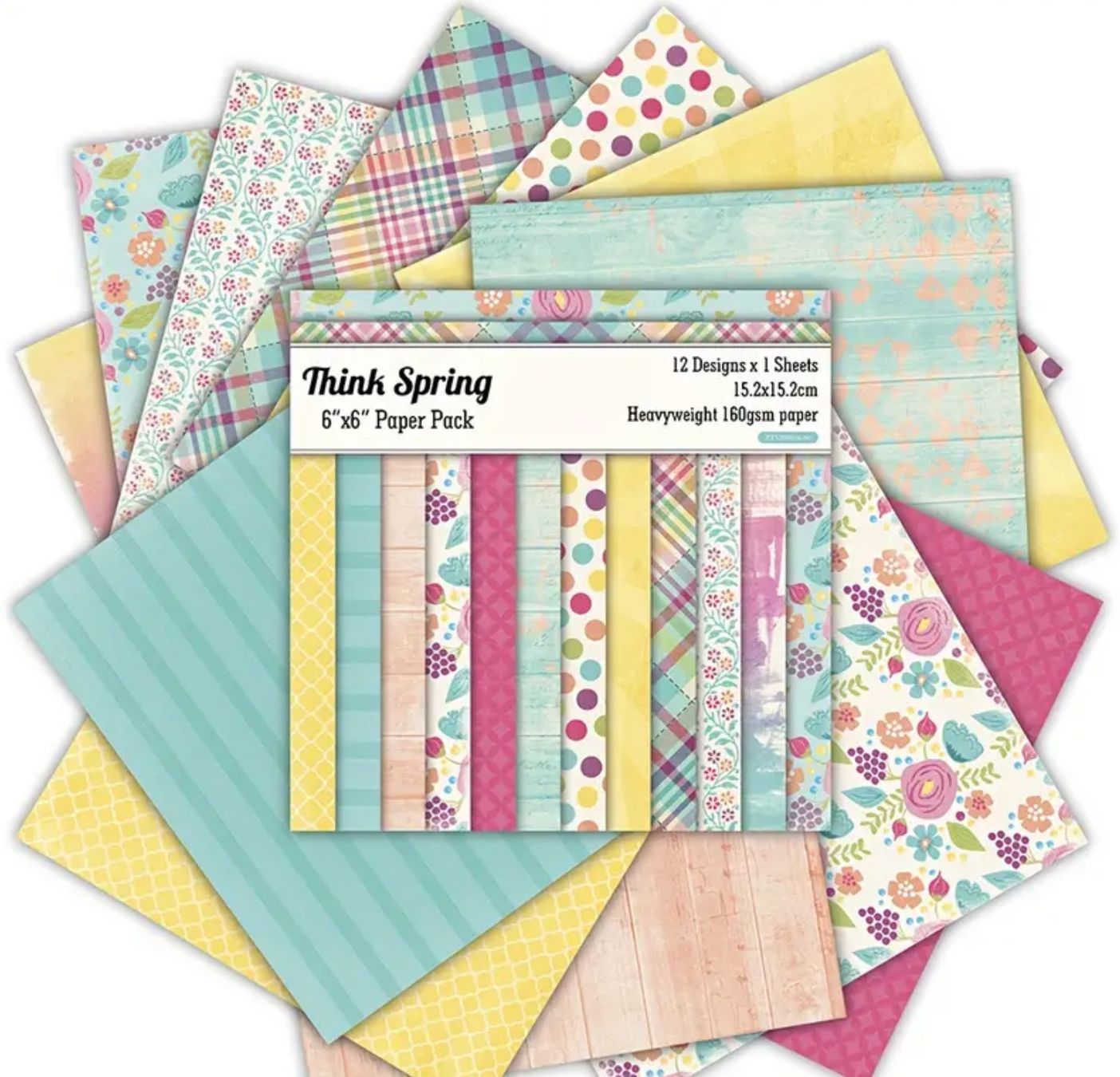 Carta: 12 Blatt Design-Papier, Bastelpapier -15.2x15.2 cm – Nuovo e nell'imballaggio originale da Frenkendorf venduto da jazzplatten 1