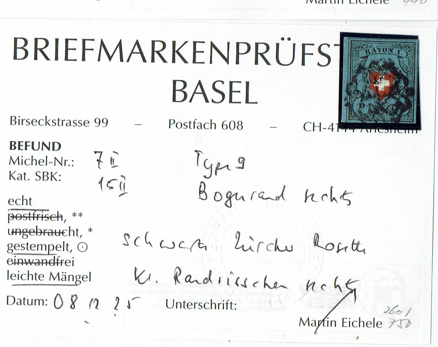 Tutti i francobolli: RAYONI > 526>RP 15II ZH-ROSETTE BEFUND – Usato da Rüschlikon venduto da Sualk1