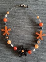 Modische Halskette mit Blumen und bunten Perlen, Top! (53)