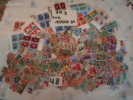 1000 Schweizer Briefmarken über 70g Gebraucht siehe Bilder