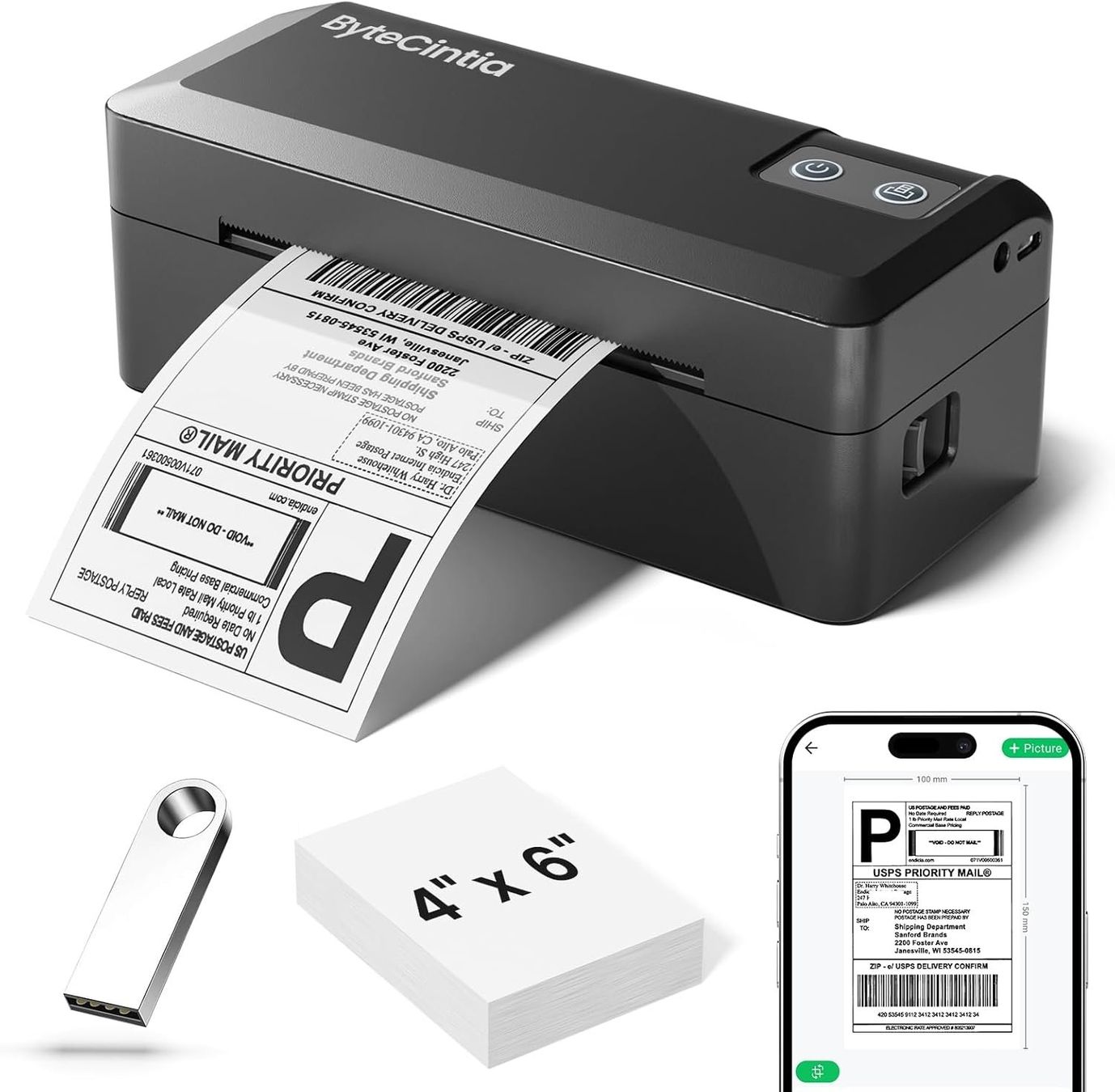 Stampanti: Bluetooth Thermodrucker 4x6 Zoll – Nuovo e nell'imballaggio originale da Nuglar venduto da SmartLiving24 1