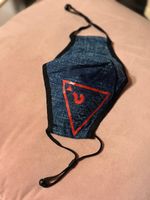 Gesichtsmaske Guess Jeans blau mit Logo neuwertig