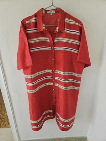 Leinen  Sommerkleid XXXL mit Streifen
