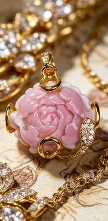 Conshell Anhänger Gold aus 925 Silber Rose Design 