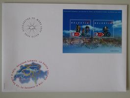 2 Ersttagscouverts Sonderblock Veloland Schweiz 2004
