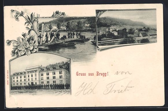 Cartes postales: Brugg, Ortsansicht, Kaserne, Brückensch – D'occasion à Berlin par bartko-reher