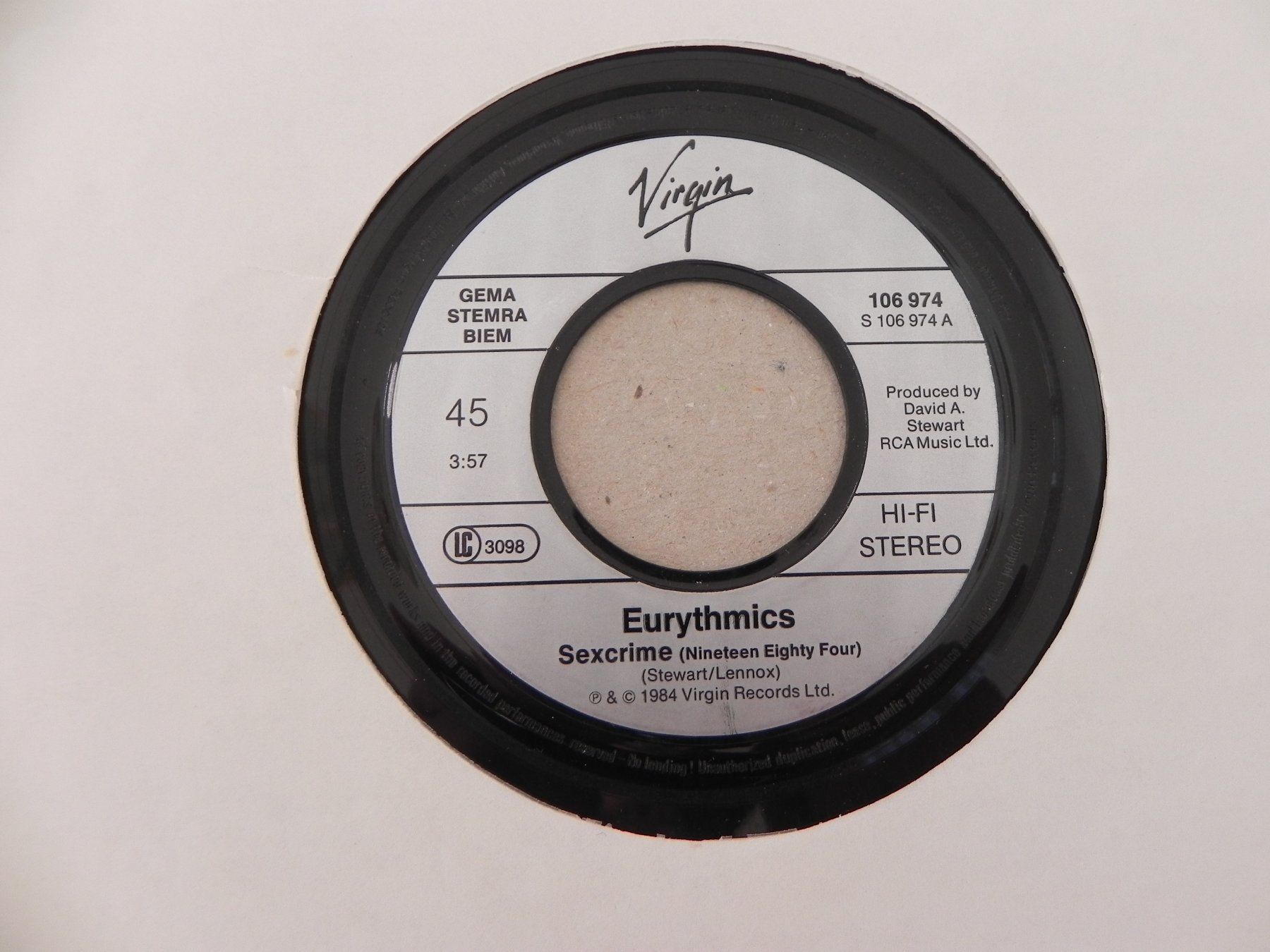 Dischi in vinile: Single brit. Pop Duo Eurythmics 1987 Missionary Man – Usato da Siebnen venduto da krimsie 2