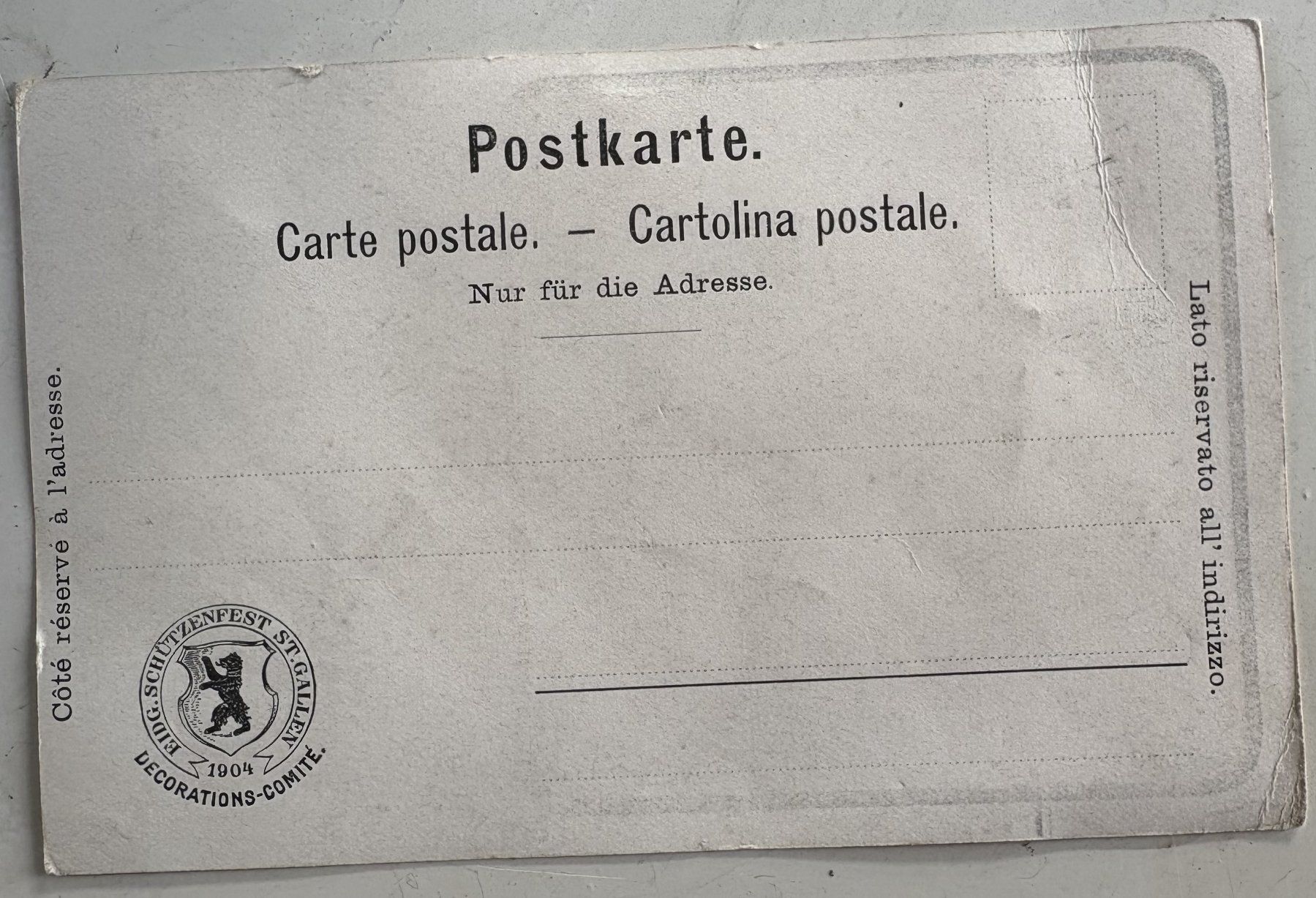 Cartoline postali: ANSICHTSKARTE EIDG. SCHÜTZENFEST ST. GALLEN 1904 – Usato da Ostermundigen venduto da crazy-horse-1840 1