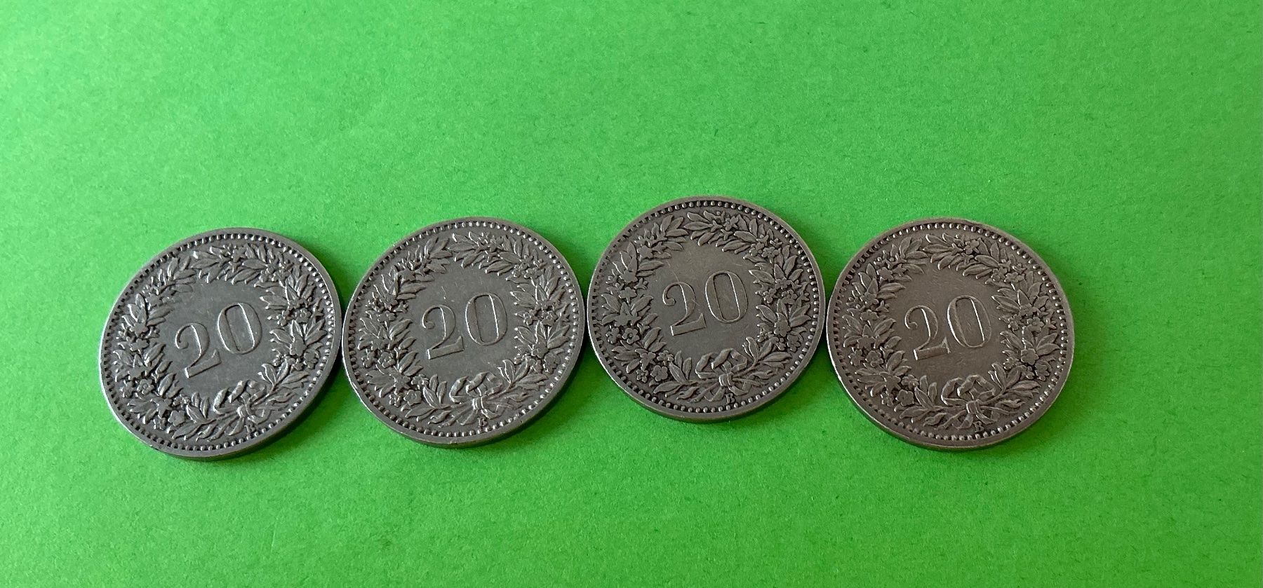Tutti le monete: 20 Rappen / 1906 - 1907 - 1908 + 1911 – Usato da Dübendorf venduto da Troll_88 1