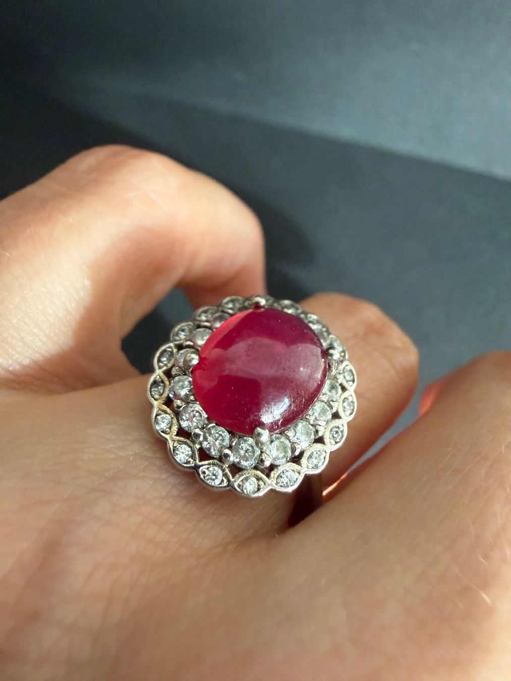 Anelli: Vintage Silber Ring mit Rubin 925 – Usato da Spiegel b. Bern venduto da Rogger72 1