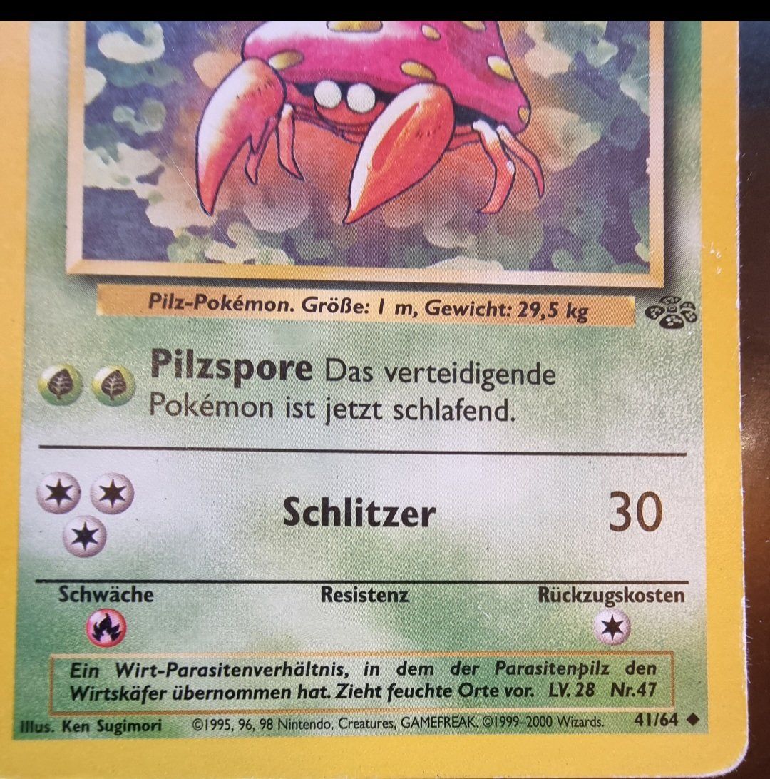 Pokémon Sammelbilder & Trading cards: Pokémon Parasek Jungle 41/64 DE – Gebraucht aus Roggwil BE von S_Cards 1