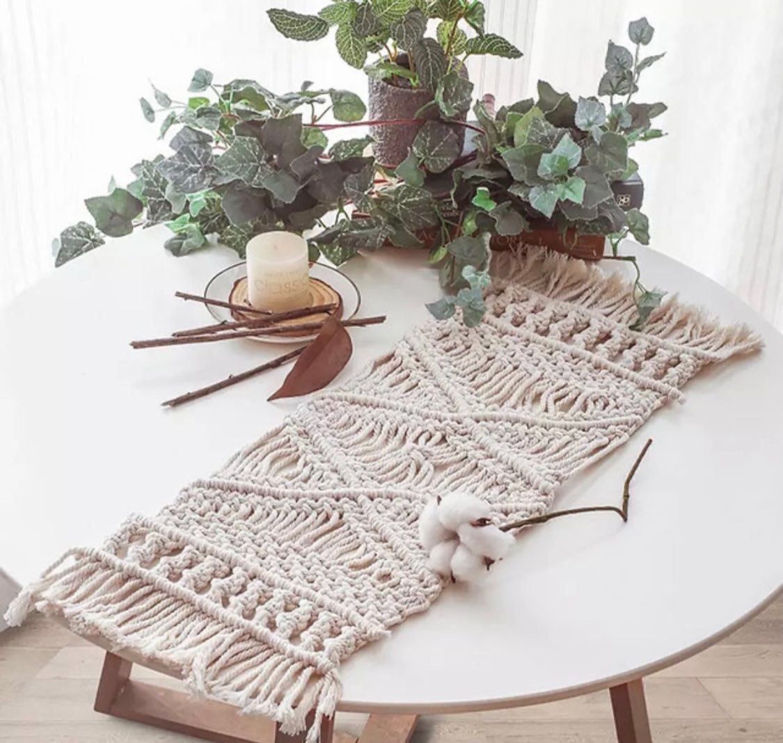 Tutte le decorazioni: Makramee Tischläufer, 60x24 cm, NEU – Nuovo e nell'imballaggio originale da Lachen SZ venduto da Luxolino 2