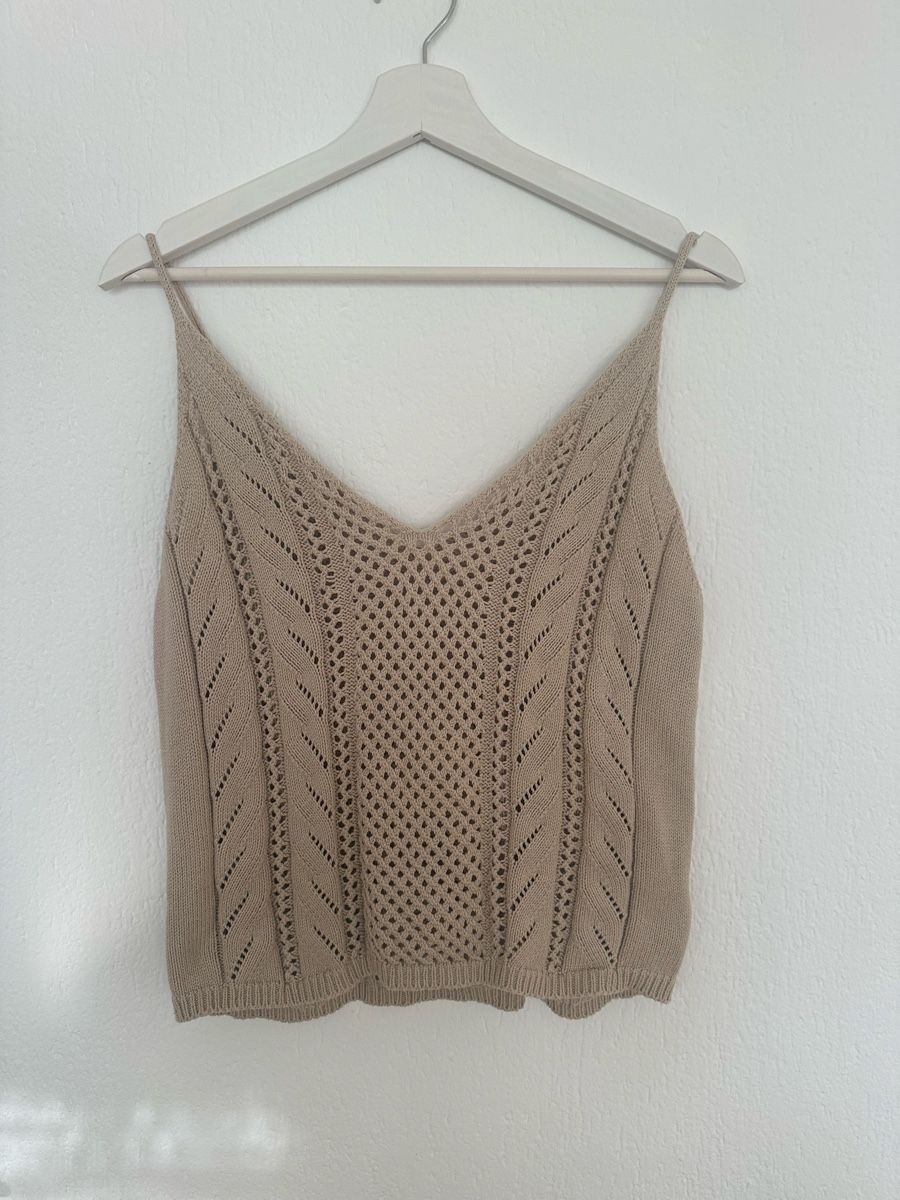 Tops: Damen Stricktop Beige Gr. ca.M – Gebraucht aus Widen von Mimi11