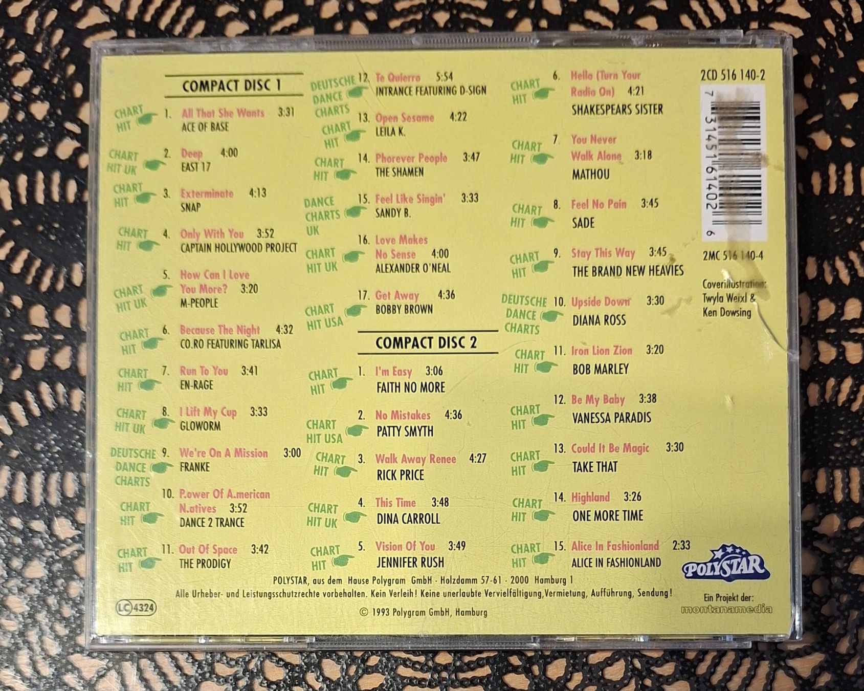 CD: Formel Eins - Big Hits, DE Pop/Rock Compilation 1993 – Usato da Schönenberg TG venduto da Gregolino76 1