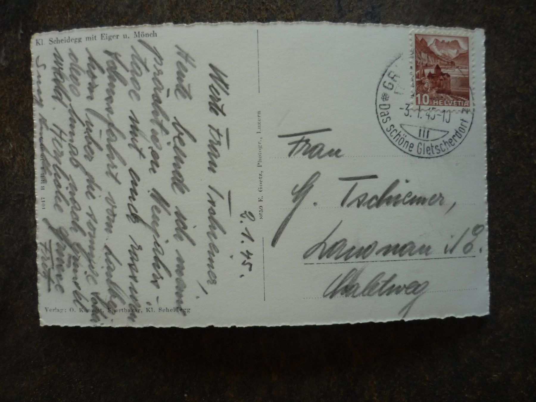 Cartoline postali: Postkarte Kl. Scheidegg Eiger u. Mönch guter Zustand – Usato da Langnau i. E. venduto da Laendu7000 1