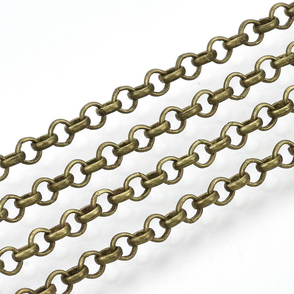 Catenine: 1m Kette  Jasseron 2.5x0.7mm alt bronze – Nuovo (secondo la descrizione) da Alpnachstad venduto da perlengaby 1