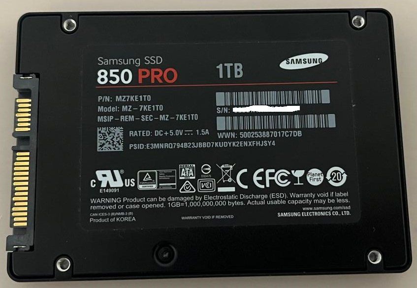Samsung Dischi rigidi: V-NAND SSD 850 PRO 2.5" SATA III 1TB – Usato da Egnach venduto da planus 1