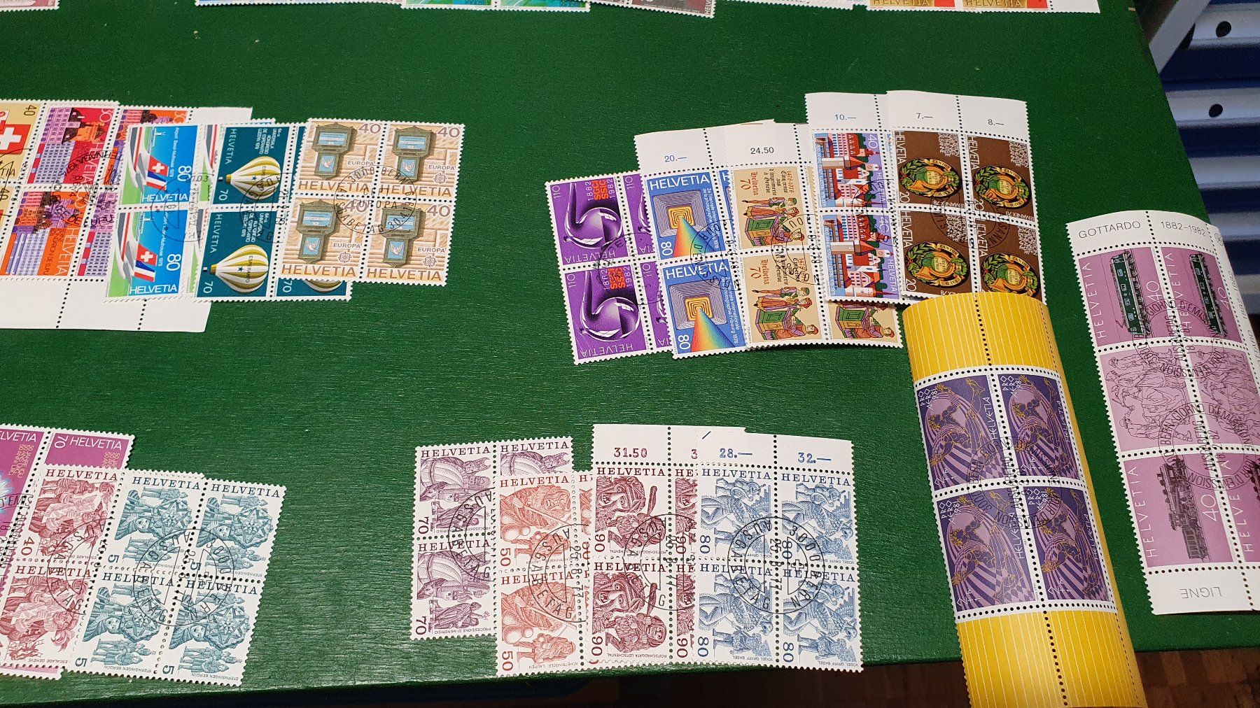 Tutti i francobolli: Ca. 90 4er Blöcke Schweizer Werbemarken Ersttagsstempel – Usato da Richigen venduto da Auerhahn11 5