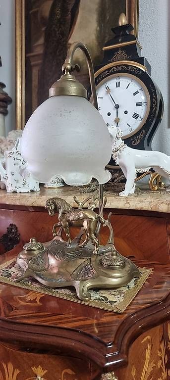 Lampade: Antikes Jugendstil Schreibset mit Lampe – Usato da Kaufdorf venduto da Nati-Nati 5