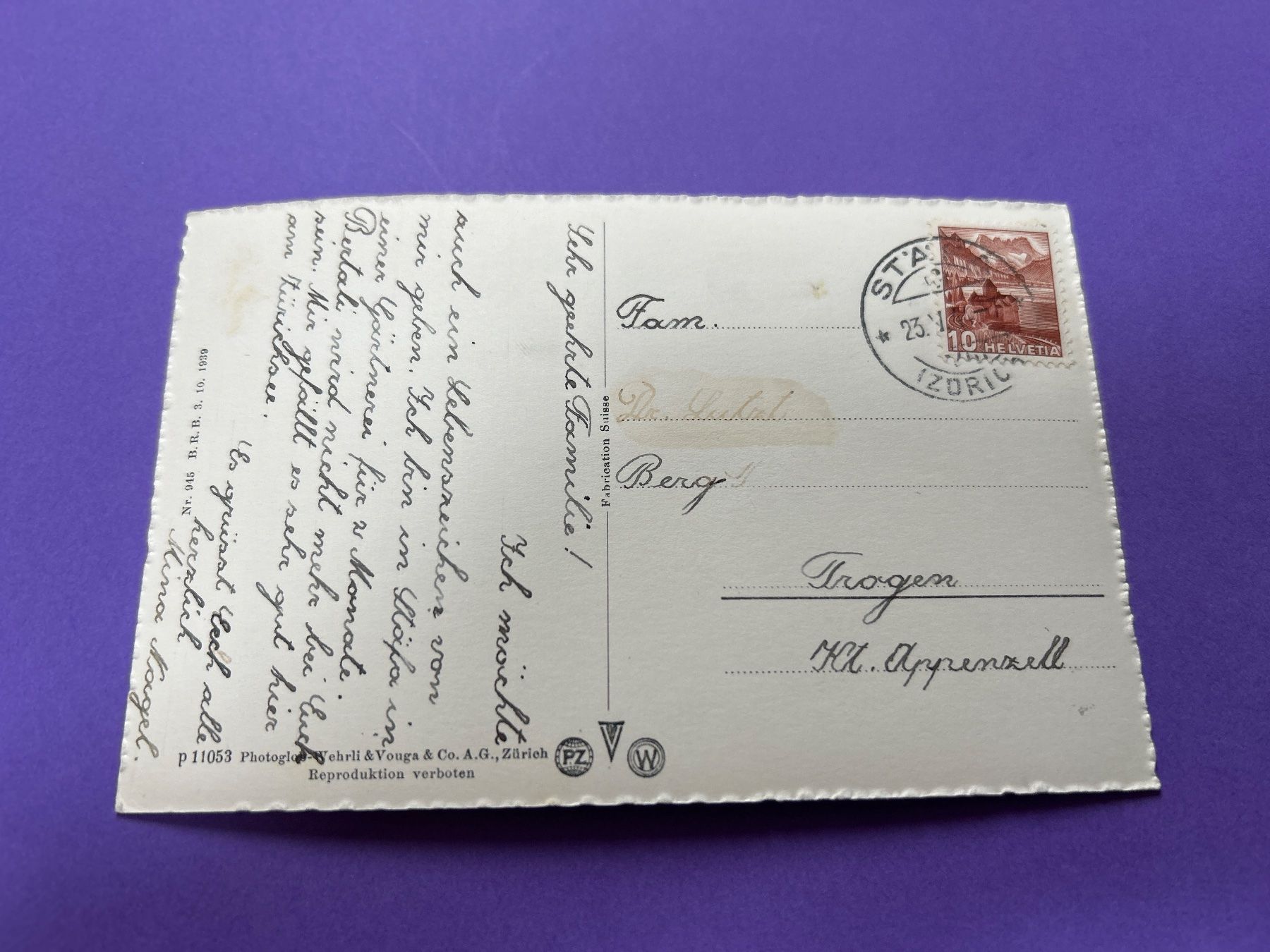 Ansichtskarten: Stäfa mit Segler, alt schön – Gebraucht aus Hefenhofen von Bierinder 1