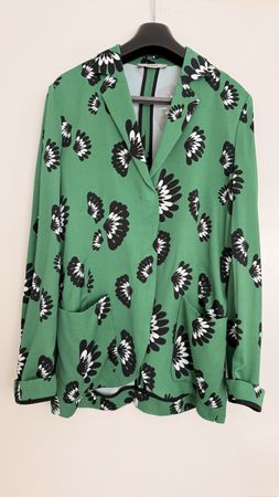 ODEAH Green Floral Print Blazer - Women's Size 38, Viscose.