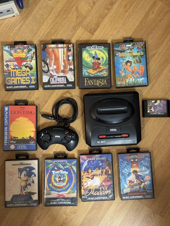 Sega Mega Drive Konsole mit 10 Spielen - Top Zustand! (Gebraucht) in ...