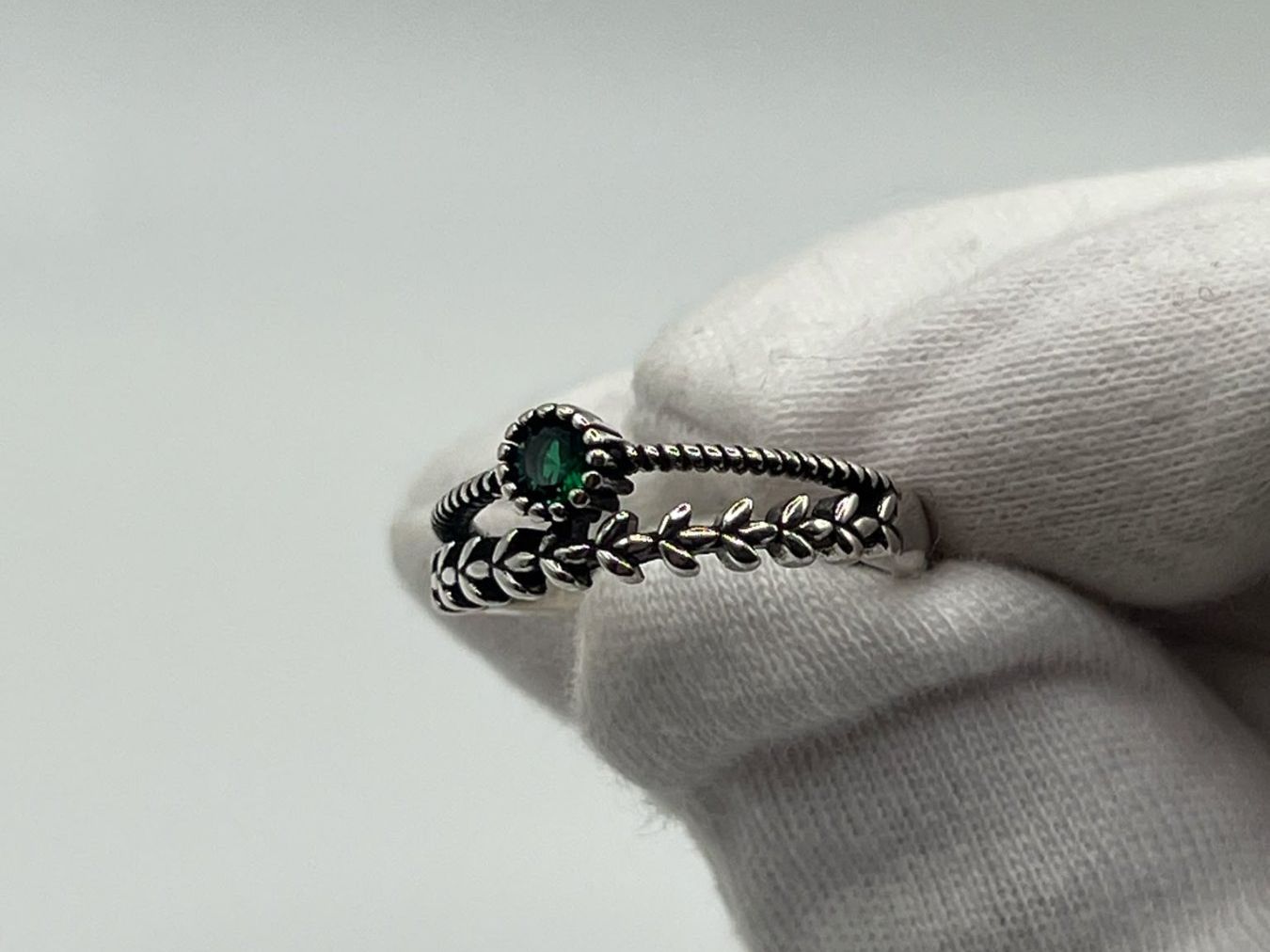 Ringe: Bague double rang pierre verte ajustable Argent 925 – Gebraucht aus Praz (Vully) von VVSWISS 1