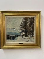 Ölgemälde auf Holz Winterlandschaft von Eduard Stiefel