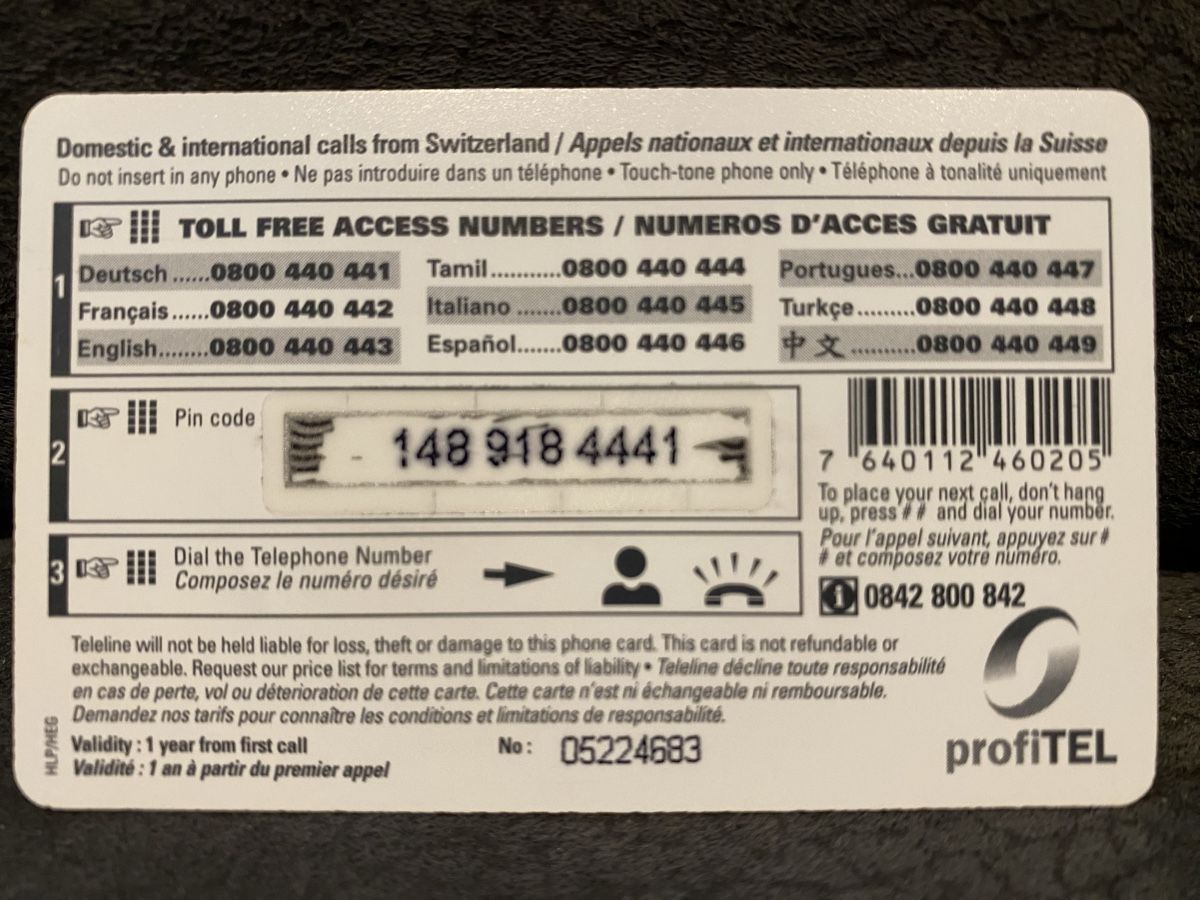 Schede telefoniche: Teleline – Usato da Lausanne venduto da babacard10 1