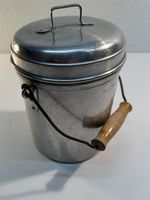 Antikes Milchkesselli Aluminium mit Holzgriff