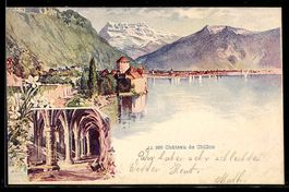 Lithographie Chillon, Château de Chillon
