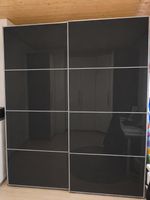Gleittürenschrank schwarz Glas Front