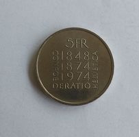 5 Franken Sondermünze 1974, Confoe Deratio Helvetica