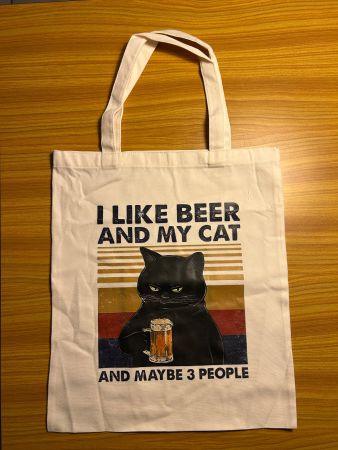 Tasche Tragetaschen Bier Cat Comic Katze Einkaufstasche