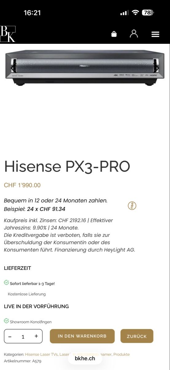 Hisense Proiettori: Hisense PX3-PRO  – Nuovo (secondo la descrizione) da Worb venduto da Scatwomen 3