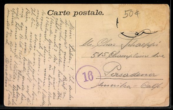 Cartoline postali: AK Schleitheim, Ort mit Bach und Brücke – Usato da Berlin venduto da bartko-reher 1