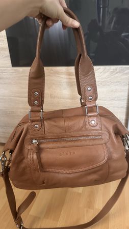 Sac Elora en cuir véritable marron, parfait pour l'automne!