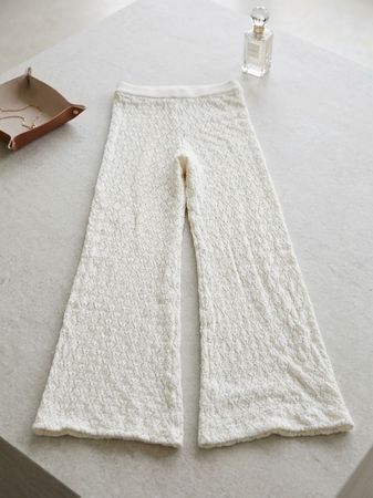 Knitted Trousers white textured like new condition