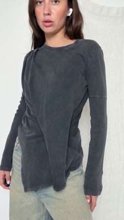 Grey cotton Zara longsleeve top  Size S