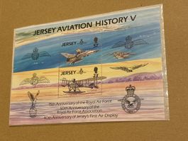 Jersey Aviation History V Briefmarken