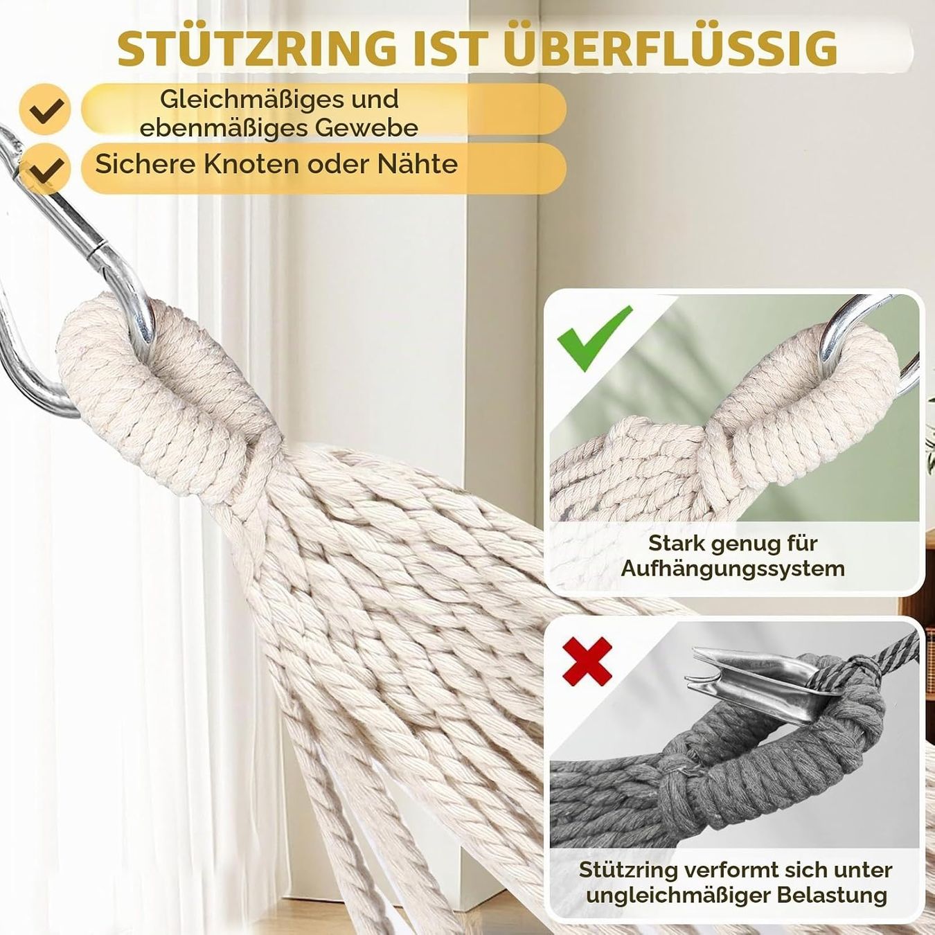 Amache: Hängematte Baumwolle Baumgurte Tragbar Camping Tasche – Nuovo e nell'imballaggio originale da St. Gallen venduto da sch_zsz7 6