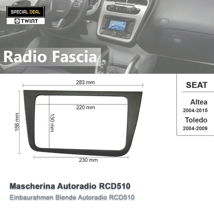 Seat Altea Toledo Radioblende Autoradio VW RCD510