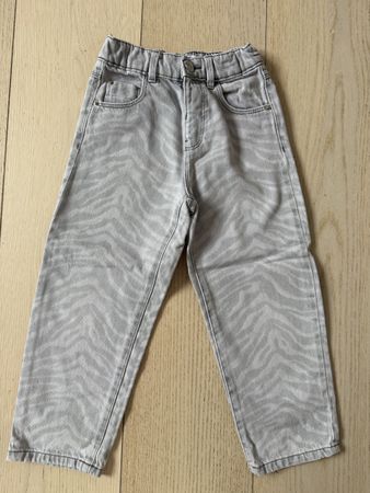 Zara Jeans Grösse 5 Jahre Zebra Muster hellgrau