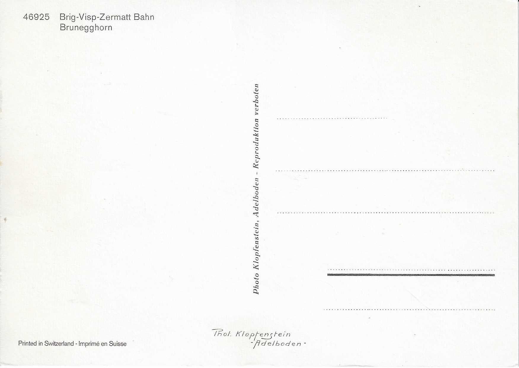 Cartoline postali: Brig-Visp-Zermatt Bahn – Nuovo (secondo la descrizione) da Rothrist venduto da Stranglehold 1