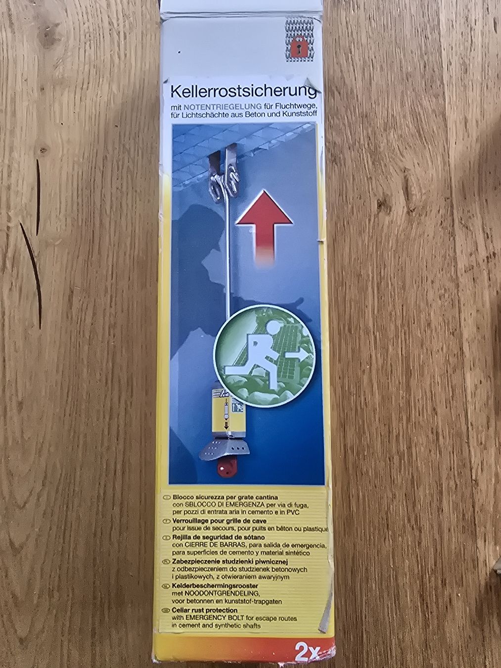 Schlösser: Kellerrostsicherung mit Notentriegelung, Neu! – Neu und originalverpackt aus Kestenholz von _Nostalgia_ 1