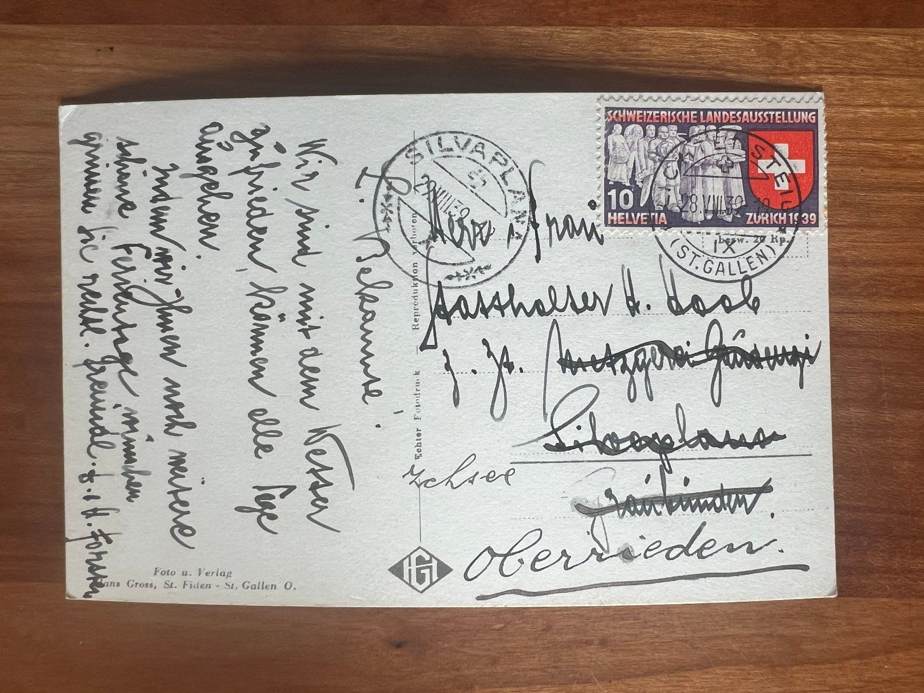 Cartoline postali: Ansichtskarte Ebnat-Kappel 1939   (G14) – Usato da Hinwil venduto da Sidi4 1