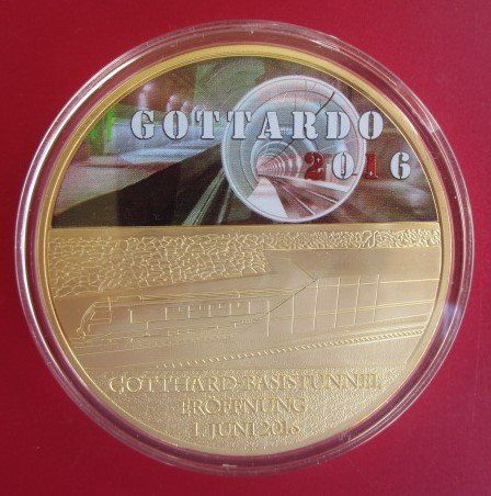 Medaglie: GIGANT: Schweizer Geschichte - Einw. Gotthard-Tunnel - 70 mm – Nuovo (secondo la descrizione) da Luzern venduto da Horoskop1